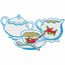 Teapots Embroidery Design 3 Teapots Embroidery Design 3